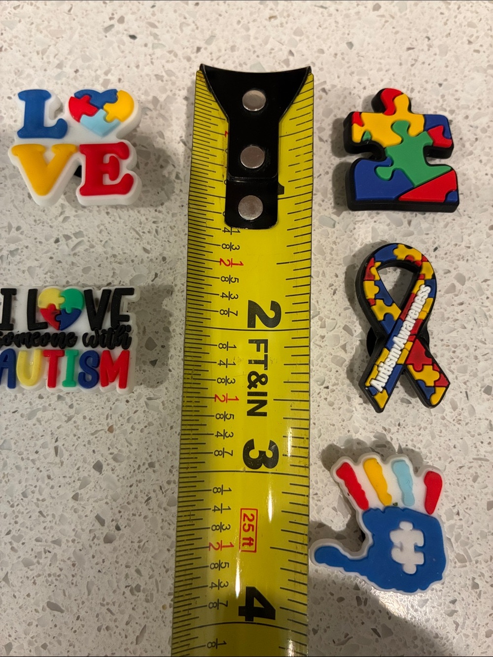 Autism Awareness Puzzle Piece Toy Charm Set - Multicolor
